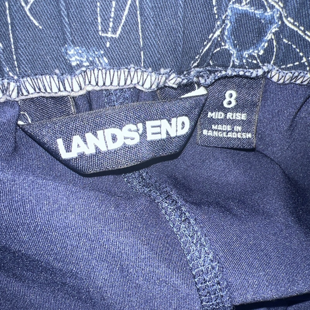 Lands End Scort Women's 8 Blue Nautical Mid Rise - Picture 4 of 4